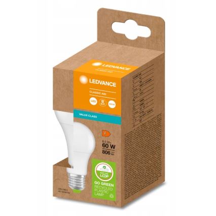 LED крушка от рециклирана пластмаса A60 E27/8,5W/230V 4000K - Ledvance