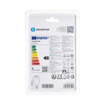 LED крушка A60 E27/8W/230V 330° 2700K - Aigostar