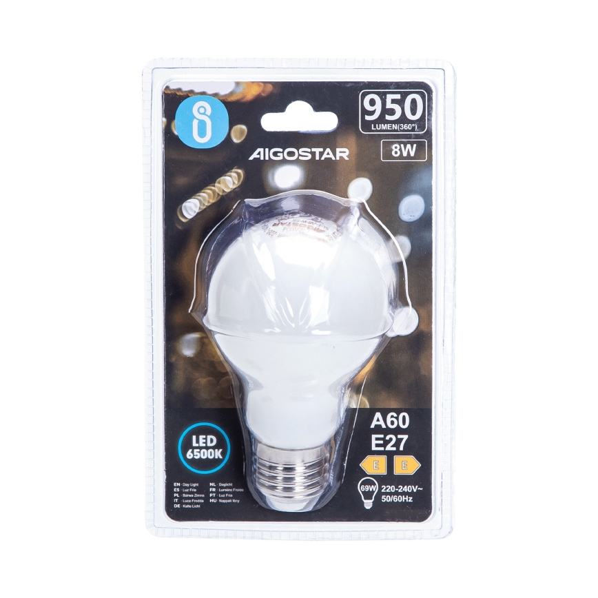 LED крушка A60 E27/8W/230V 330° 6500K - Aigostar