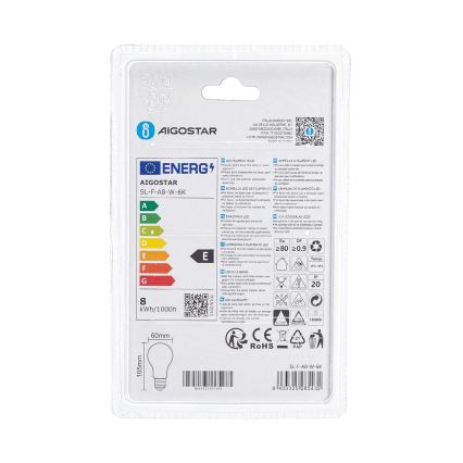 LED крушка A60 E27/8W/230V 330° 6500K - Aigostar
