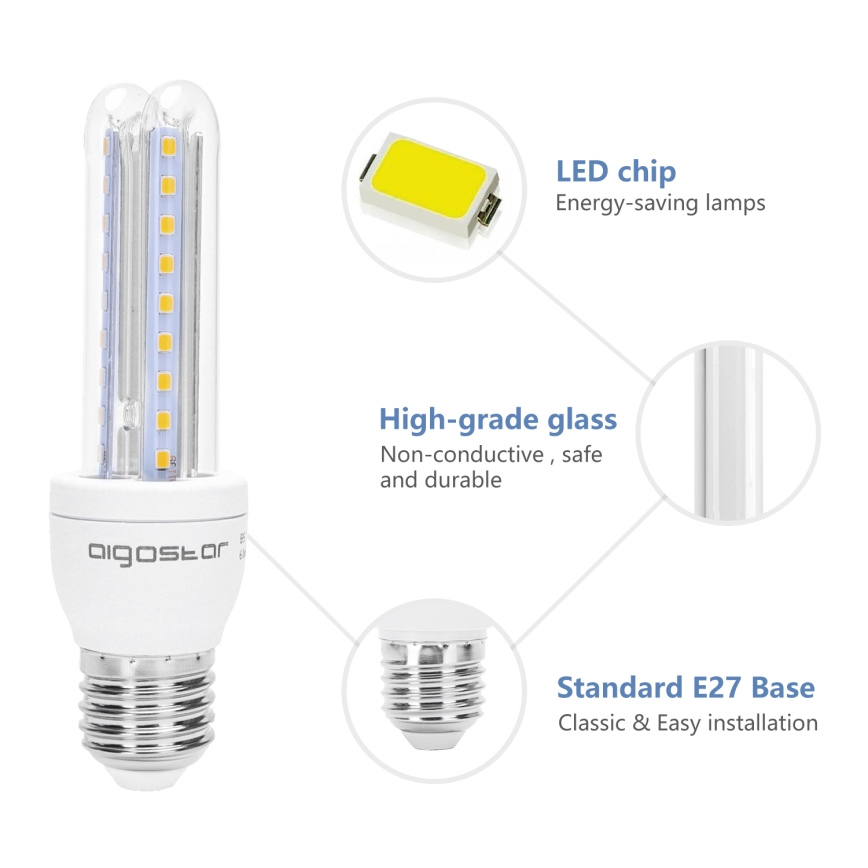 LED Крушка B5 E27/8W/230V 3000K - Aigostar