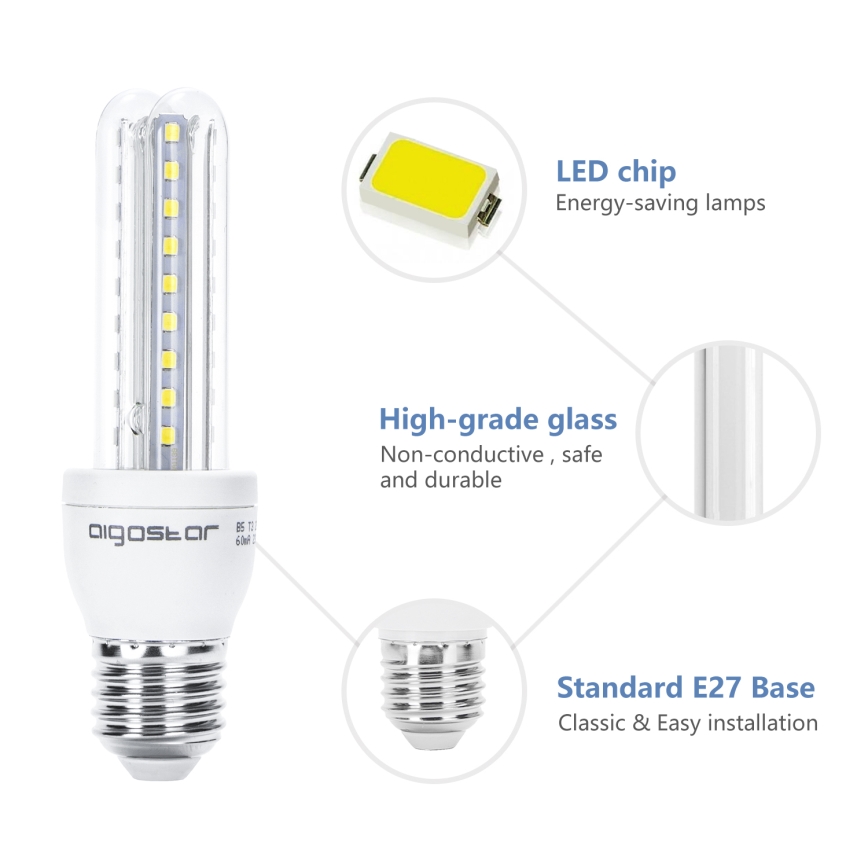 LED Крушка B5 E27/8W/230V 6500K - Aigostar