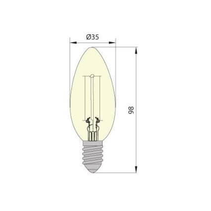 LED Крушка CLASIC AMBER C35 E14/5W/230V 2200K -  Brilagi