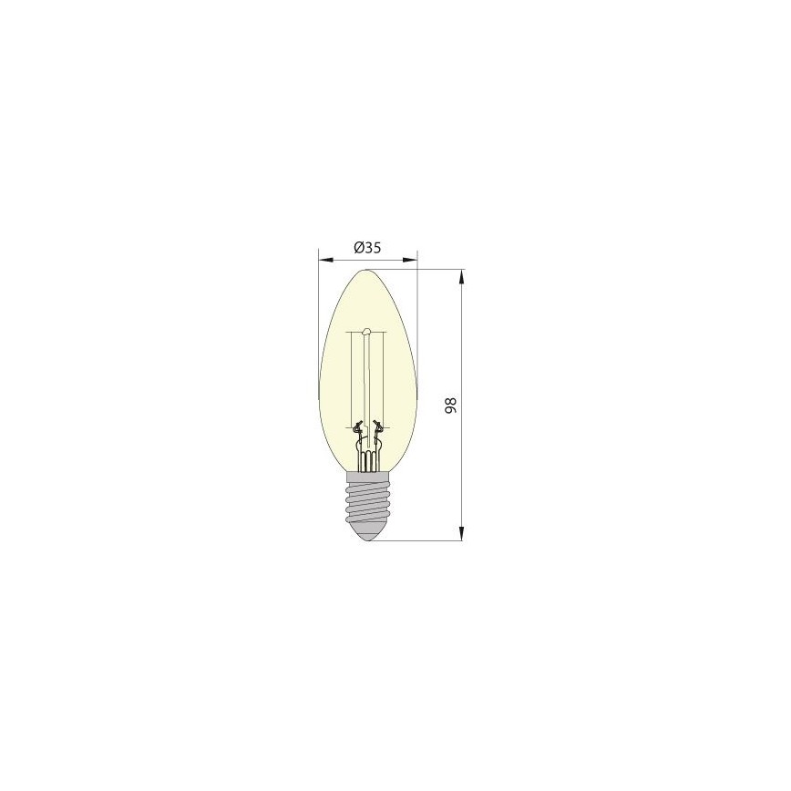 LED Крушка CLASIC AMBER C35 E14/5W/230V 2200K -  Brilagi