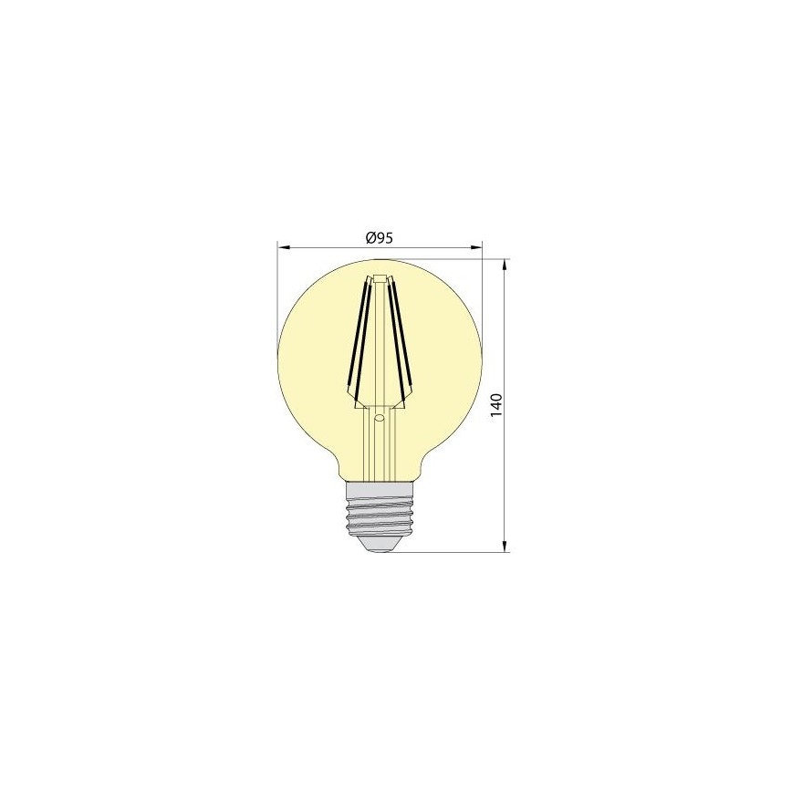 LED Крушка CLASIC AMBER G95 E27/8W/230V 2200K – Brilagi