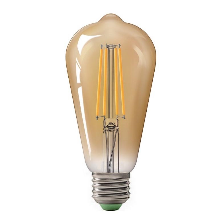 LED Крушка CLASIC AMBER ST64 E27/10W/230V 2200K – Brilagi