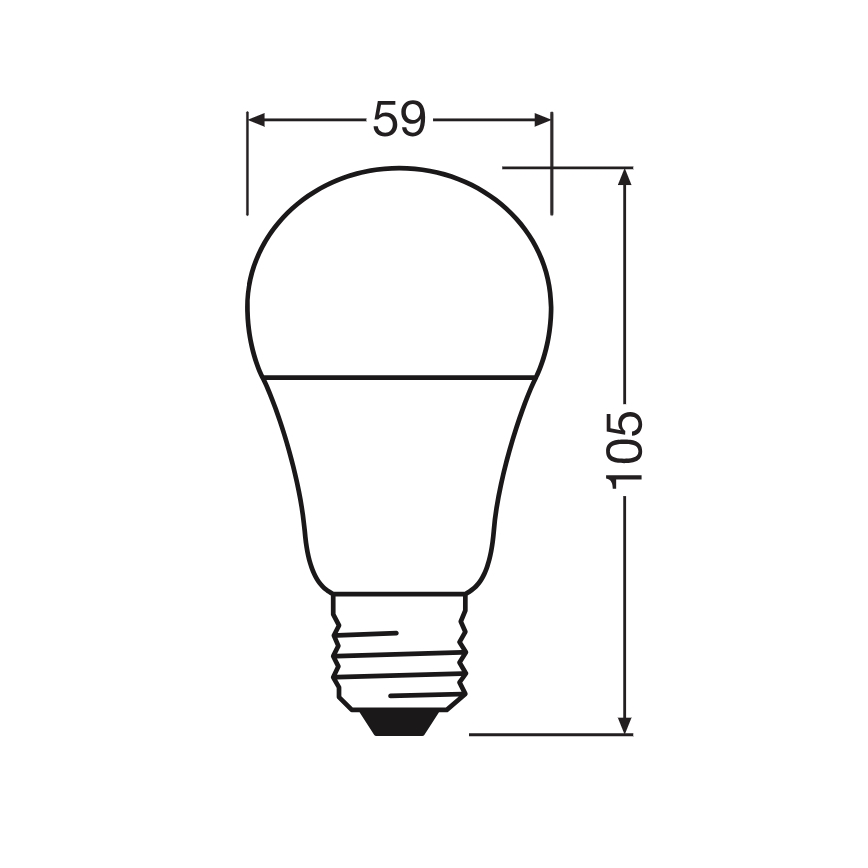 LED крушка CLASSIC A60 E27/8W/230V 2700K - Ledvance