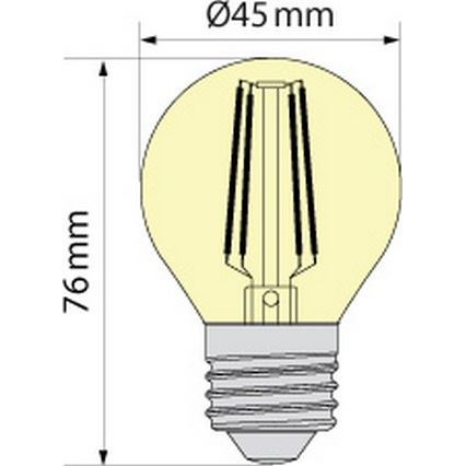 LED крушка CLASSIC AMBER G45 E27/6,5W/230V 2200K - Brilagi