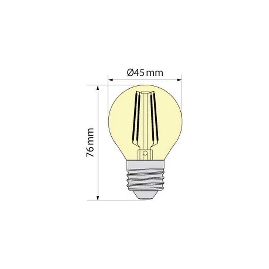 LED крушка CLASSIC AMBER G45 E27/6,5W/230V 2200K - Brilagi