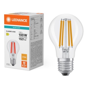 LED крушка CLASSIC FILAMENT A60 E27/11W/230V 2700K - Ledvance