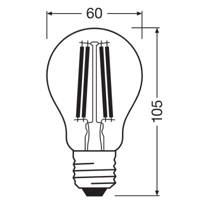 LED крушка CLASSIC FILAMENT A60 E27/11W/230V 2700K - Ledvance