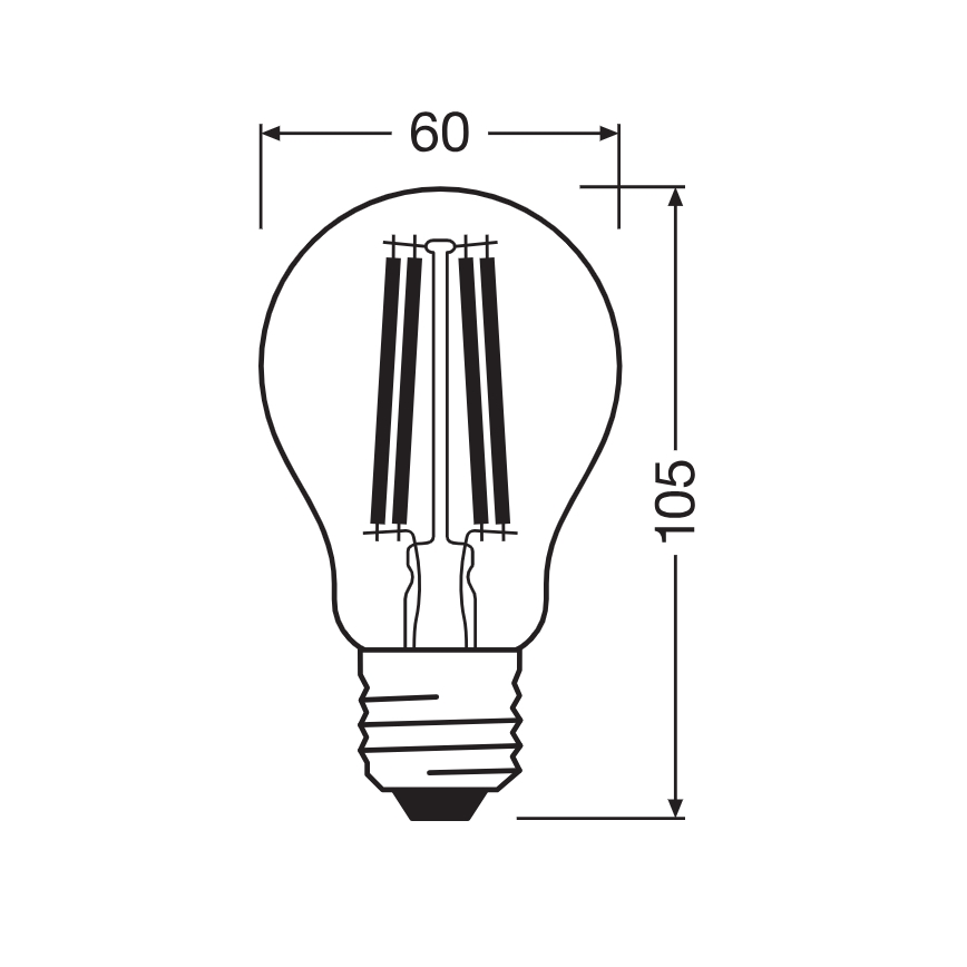 LED крушка CLASSIC FILAMENT A60 E27/11W/230V 2700K - Ledvance