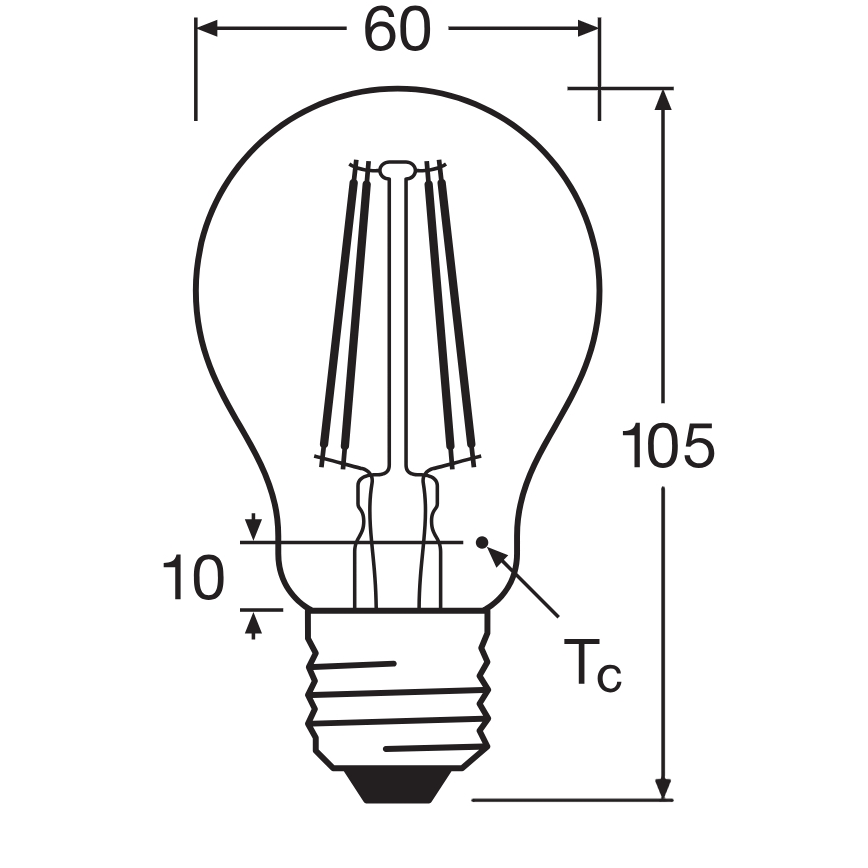 LED крушка CLASSIC FILAMENT A60 E27/7,5W/230V 2700K - Ledvance
