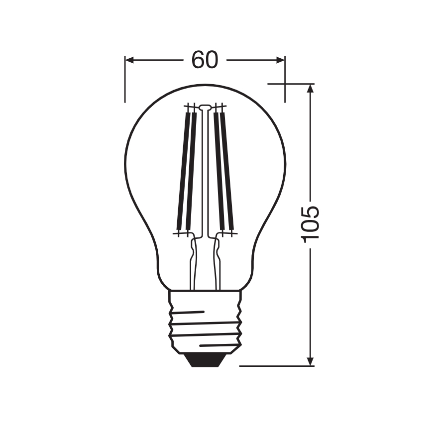 LED крушка CLASSIC FILAMENT A60 E27/7W/230V 2700K - Ledvance