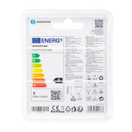 LED крушка COB GU10/7W/230V 3000K - Aigostar