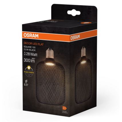 LED Крушка DECOR FLAT E27/3,5W/230V 2700K черен - Osram