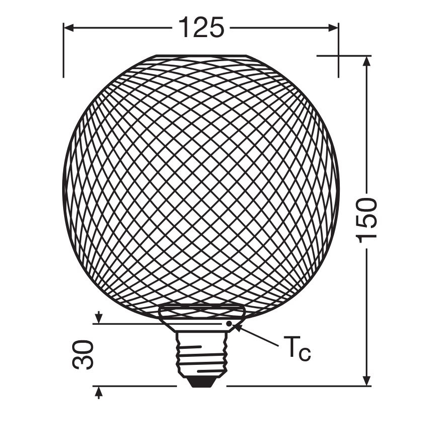 LED Крушка DECOR FLAT G125 E27/3,5W/230V 2700K черен - Osram