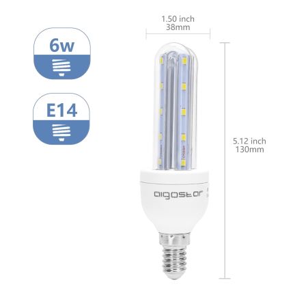 LED Крушка E14/6W/230V 6500K - Aigostar