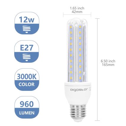 LED Крушка E27/12W/230V 3000K - Aigostar