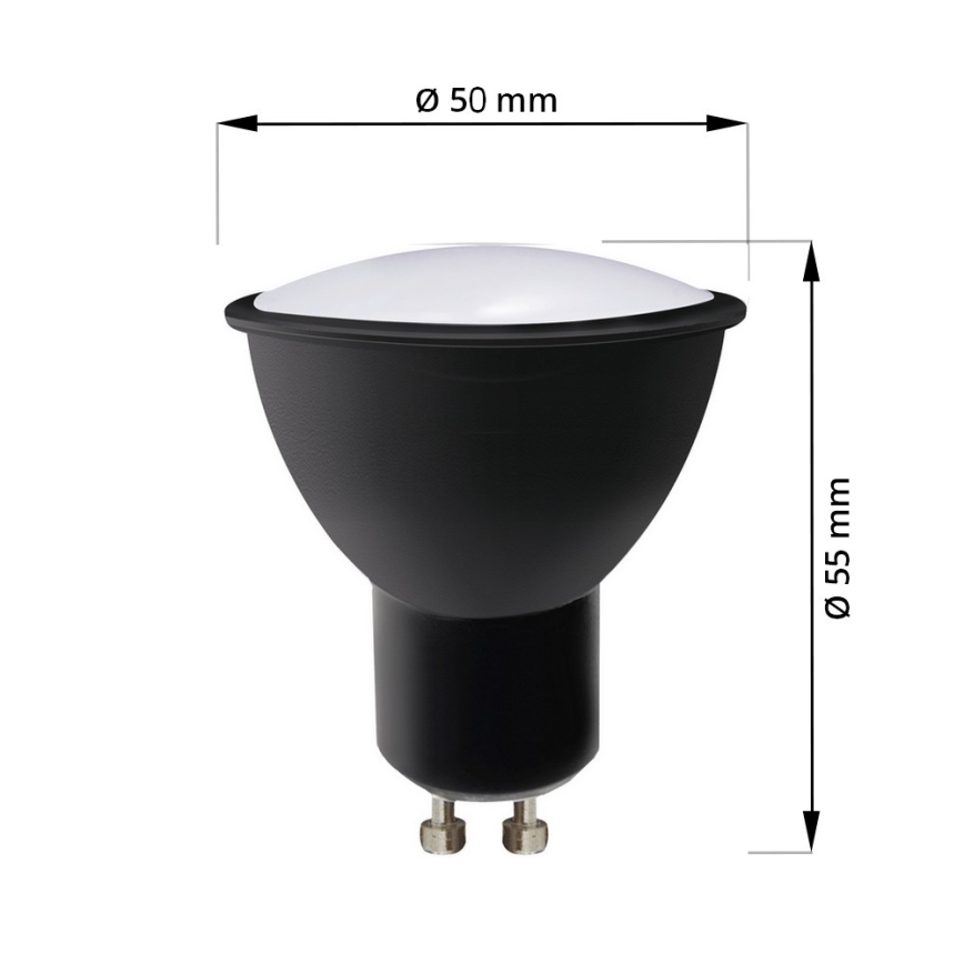LED Крушка ECOLINE GU10/6W/230V 4000K черен - Brilagi