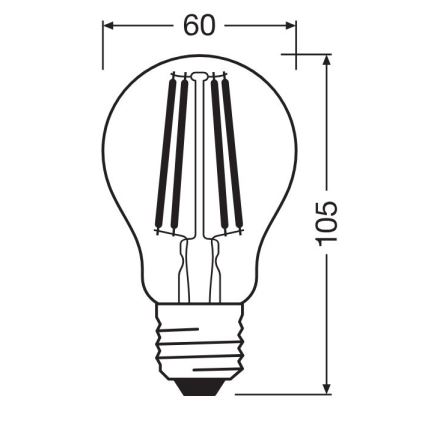 LED Крушка FILAMENT A100 E27/11W/230V 2700K - Osram
