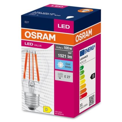 LED Крушка FILAMENT A100 E27/11W/230V 4000K - Osram