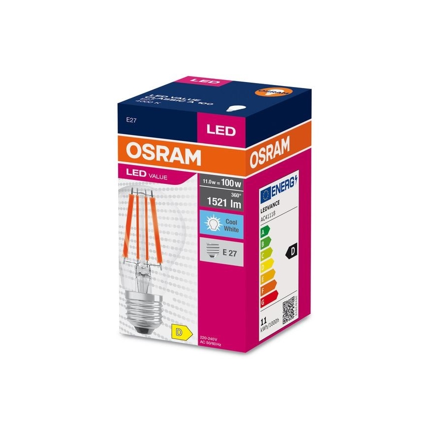 LED Крушка FILAMENT A100 E27/11W/230V 4000K - Osram