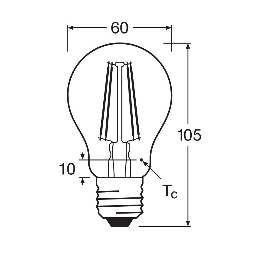 LED Крушка FILAMENT A60 E27/6,5W/230V 2700K - Osram