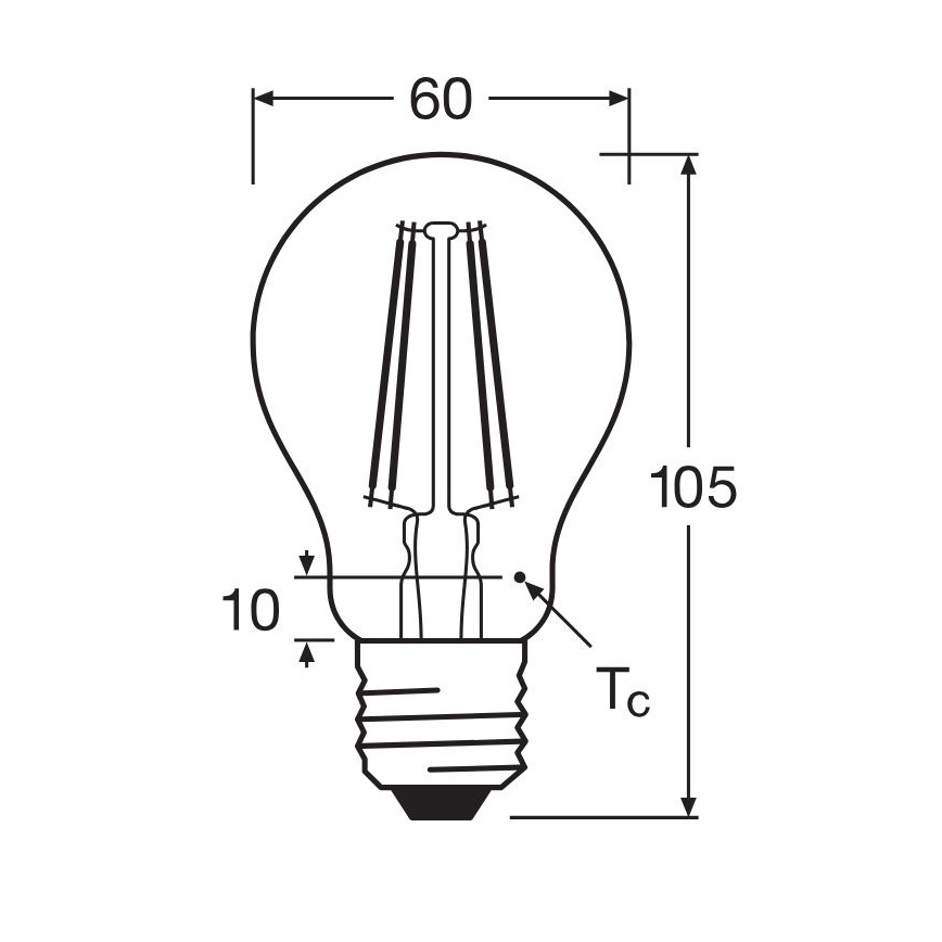 LED Крушка FILAMENT A60 E27/6,5W/230V 4000K - Osram
