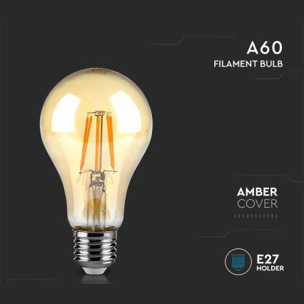 LED Крушка FILAMENT AMBER A67 E27/10W/230V 2200K