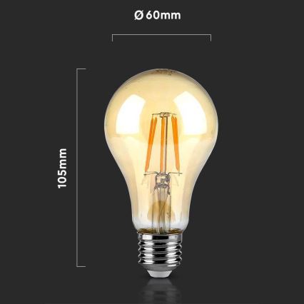 LED Крушка FILAMENT AMBER A67 E27/10W/230V 2200K