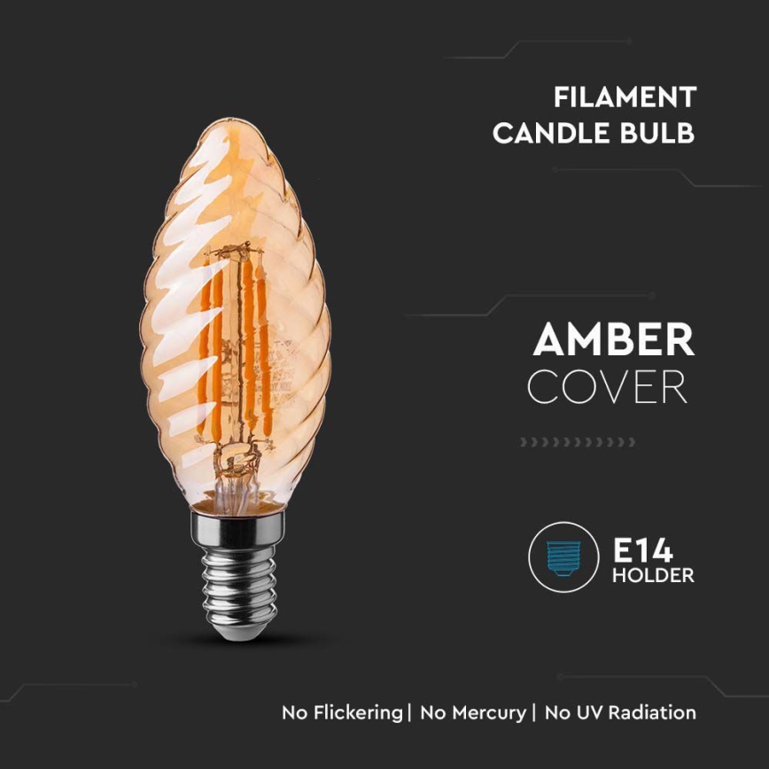 LED Крушка FILAMENT AMBER E14/4W/230V 2200K
