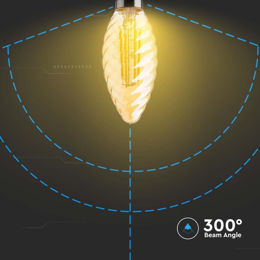 LED Крушка FILAMENT AMBER E14/4W/230V 2200K