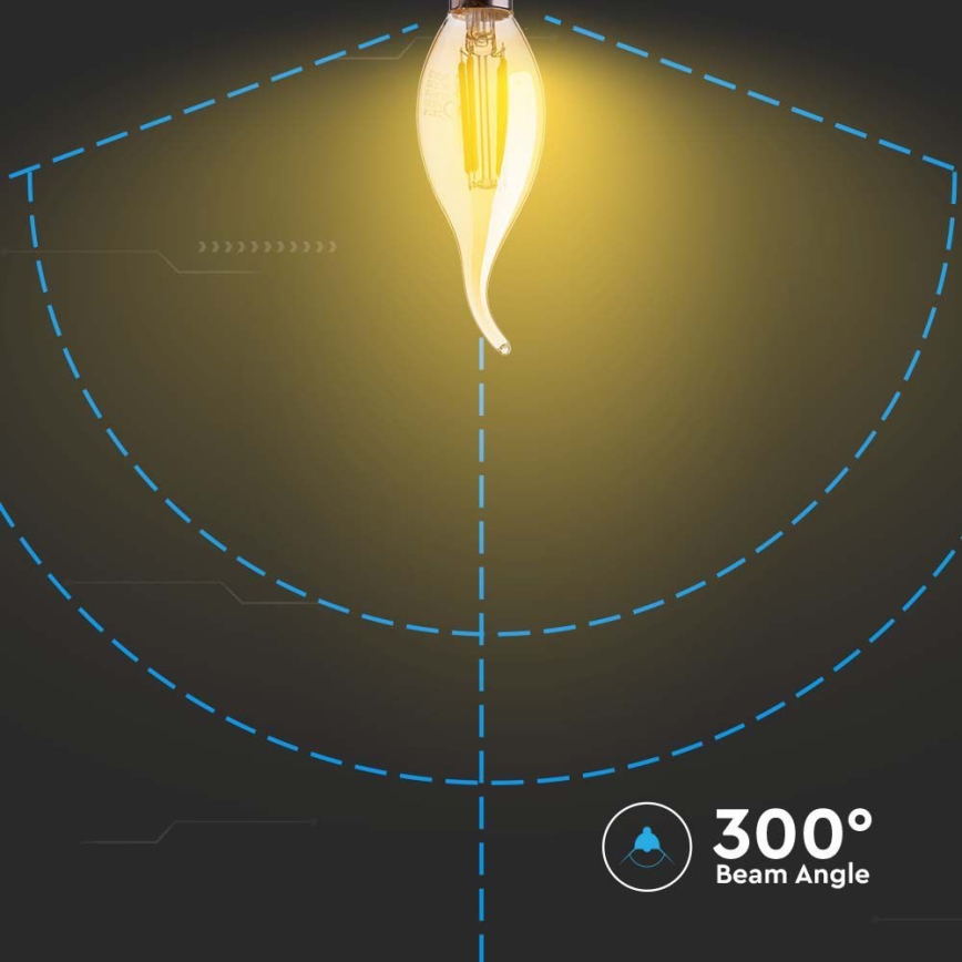 LED Крушка FILAMENT AMBER E14/4W/230V 2200K