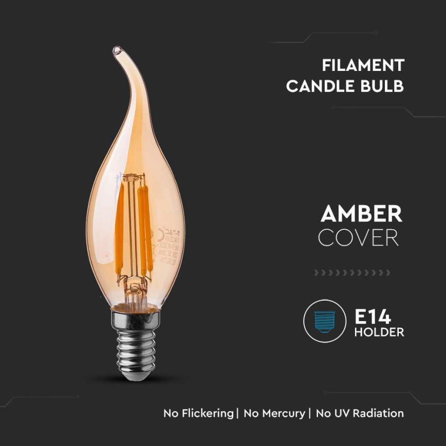 LED Крушка FILAMENT AMBER E14/4W/230V 2200K