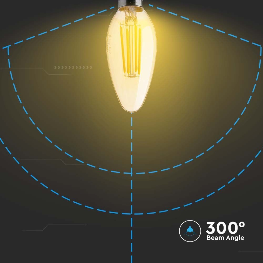 LED Крушка FILAMENT AMBER E14/4W/230V 2200K