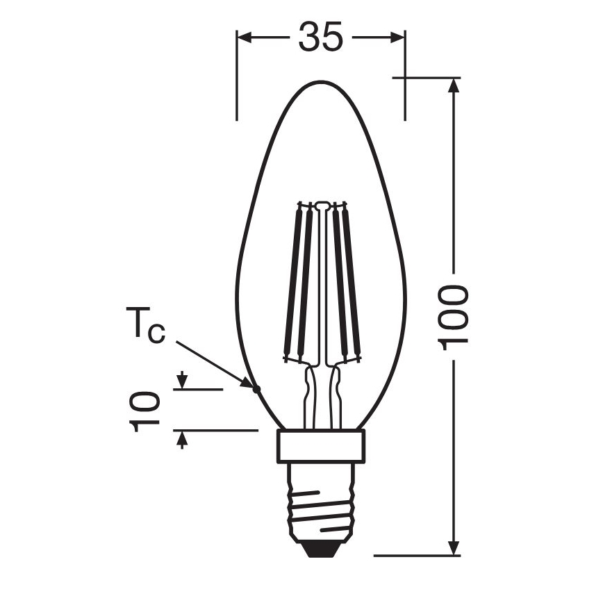 LED Крушка FILAMENT B40 E14/4W/230V 2700K - Osram