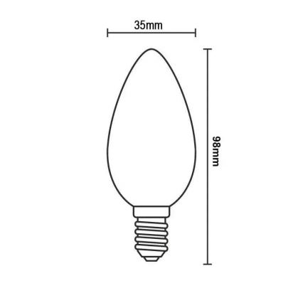 LED Крушка WHITE FILAMENT C35 E14/4,5W/230V 3000K