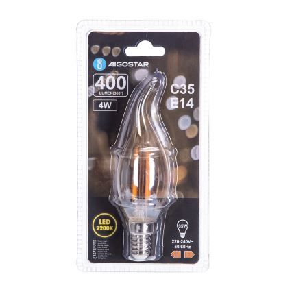 LED Крушка FILAMENT C35 E14/4W/230V 2200K - Aigostar