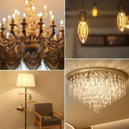 LED крушка FILAMENT C35 E14/6W/230V 2200K - Aigostar