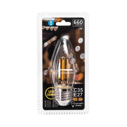 LED Крушка FILAMENT C35 E27/6W/230V 2200K - Aigostar