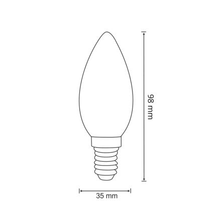 LED Крушка FILAMENT C37 E14/2W/230V 3000K