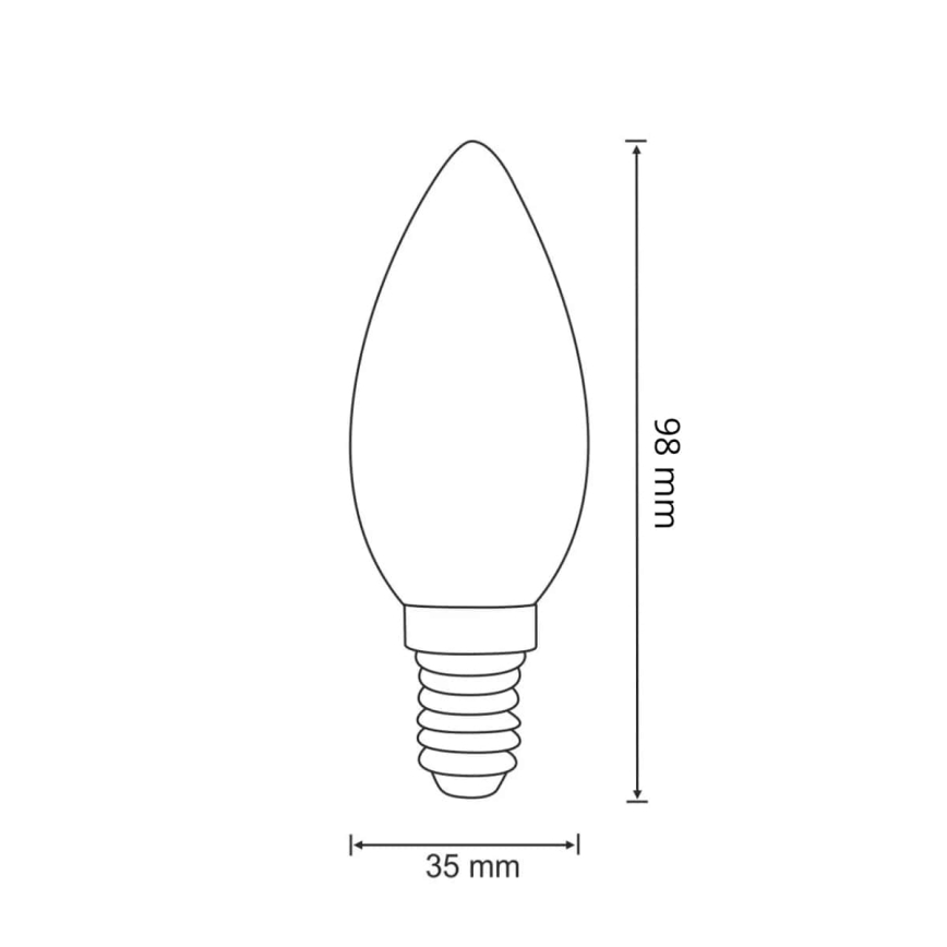 LED Крушка FILAMENT C37 E14/2W/230V 3000K
