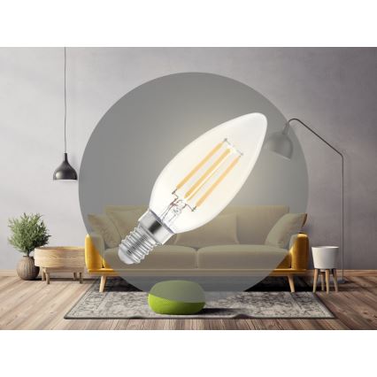 LED крушка ФИЛАМЕНТ C37 E14/6W/230V 3000K