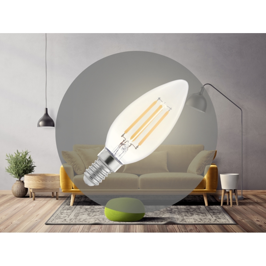 LED крушка ФИЛАМЕНТ C37 E14/6W/230V 3000K
