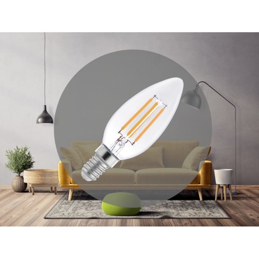 LED крушка ФИЛАМЕНТ C37 E14/6W/230V 3000K