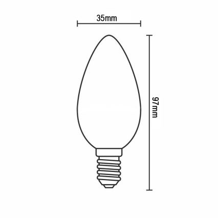 LED крушка ФИЛАМЕНТ C37 E14/6W/230V 3000K