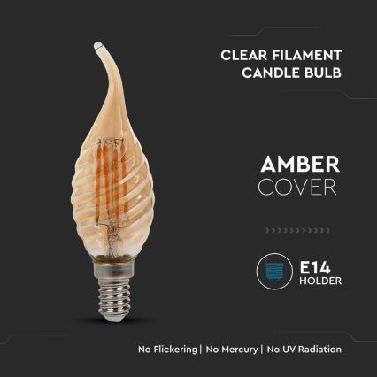 LED Крушка FILAMENT E14/4W/230V 2200K
