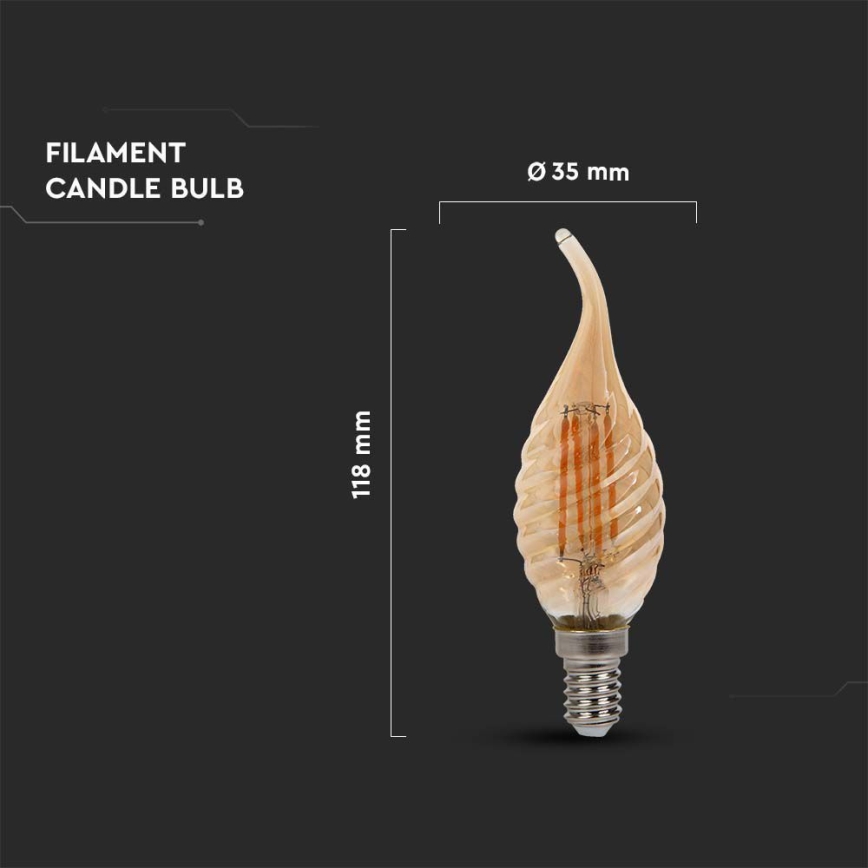 LED Крушка FILAMENT E14/4W/230V 2200K
