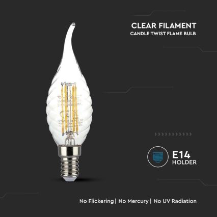 LED Крушка FILAMENT E14/4W/230V 3000K